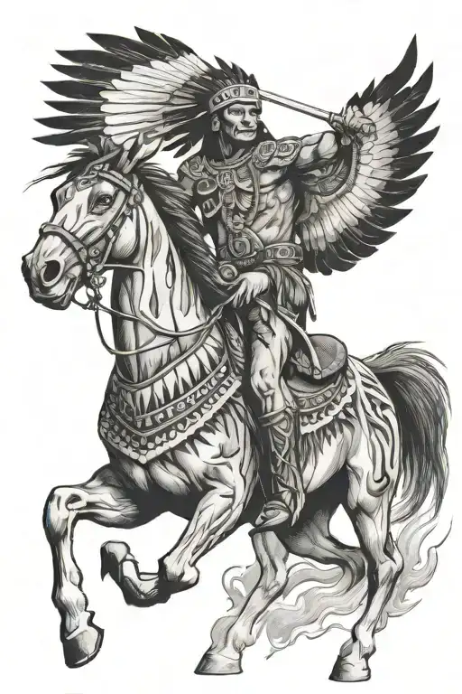Native American Warrior Riding