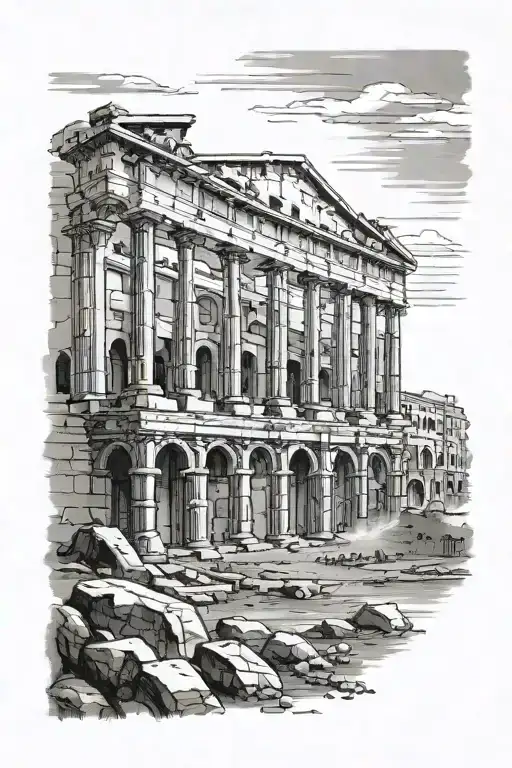 Roman Empire Landscape Featuring Colliseum