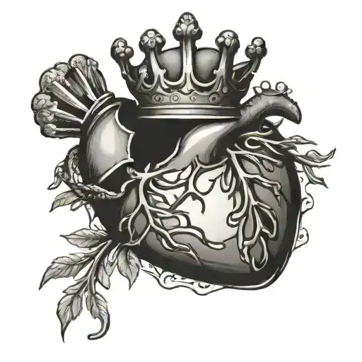 Hand Grasping Surgical Heart With Crown