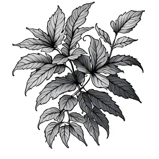Tattoo In The Form Of A Plant In The Norwegian Vining Style