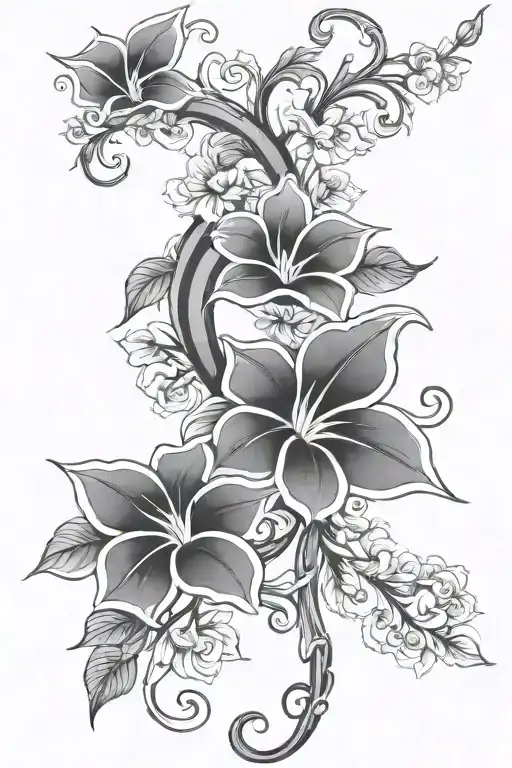 Flowers On A Vine Winding