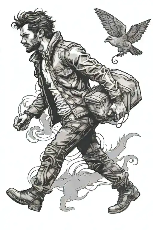 Solo Male Walking Away