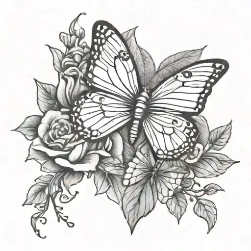 Cross And Cardinal And Butterfly