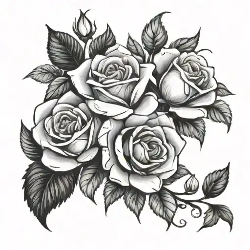 Vine Roses Tattoo Design