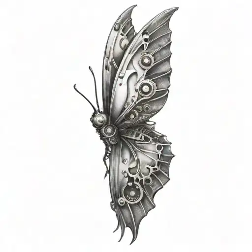 Mechanical Butterfly With Dark Axolotl