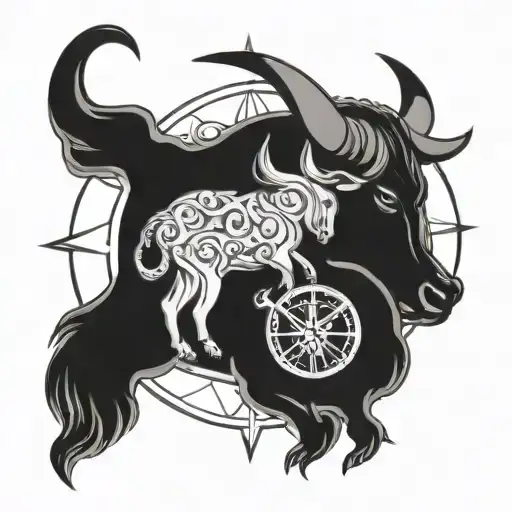 Taurus With Capricorn Rising With Compass Rose Intertwined