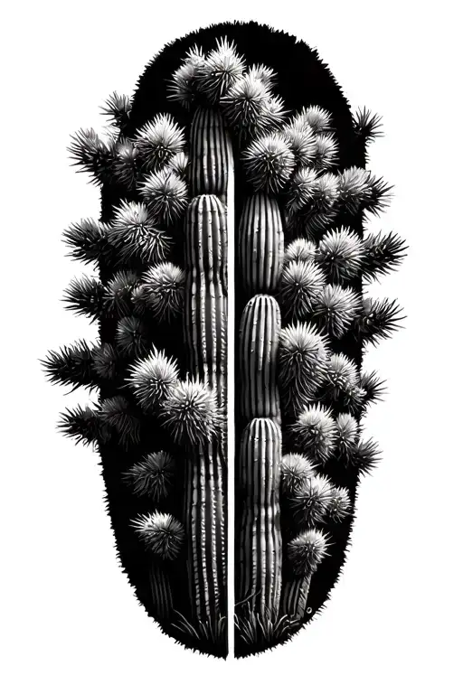 Half Saguaro Cactus Half Pine Tree