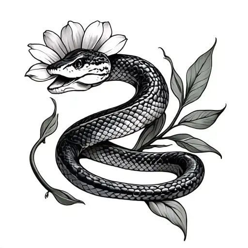 Snake With Flower