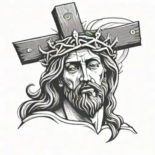 Jesus Christ Crucified With Crown