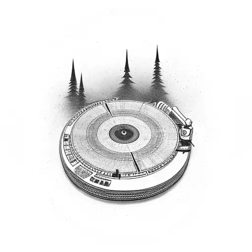 A Dj Mixing Music On A Turntable With Vibrant Soundwaves Around