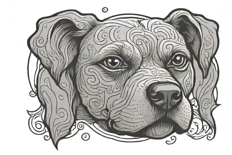 Dauchand Mix Dog Simple Cartoon Outline