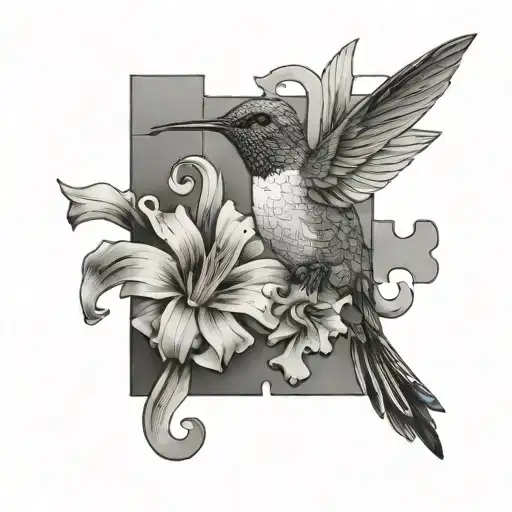 Hummingbird And Puzzle Piece Featuring