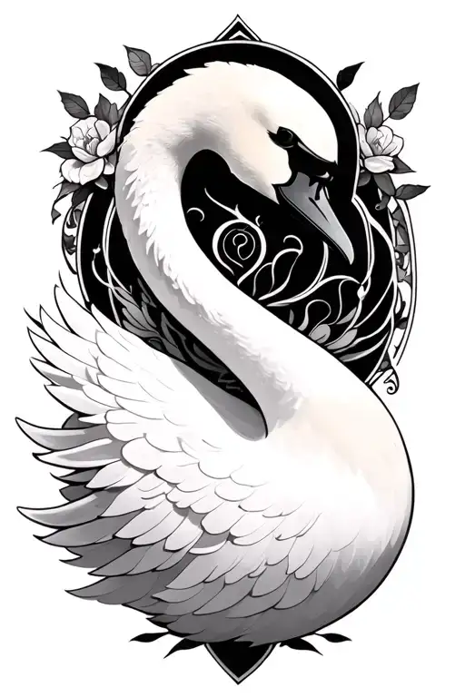 White Swan Black And White Goth