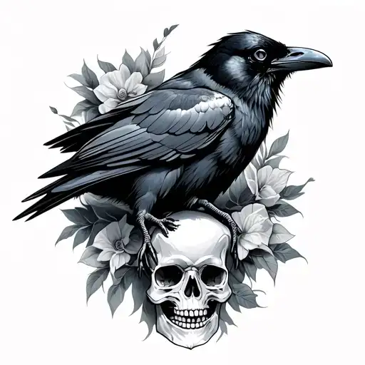 Crow And Skull Soft Shading More Line Work