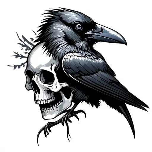 Crow And Skull Soft Shading Very Simple