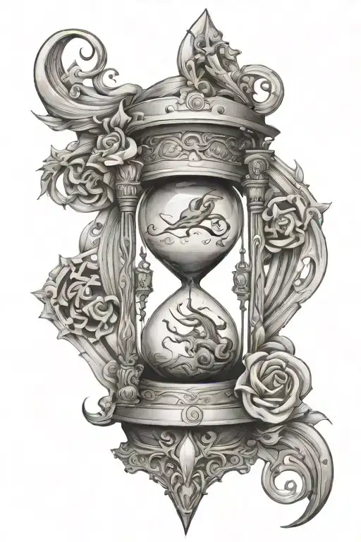 Mythic God Kronos And A Hourglass Wrapped