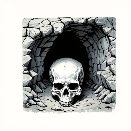 Skull In A Cave
