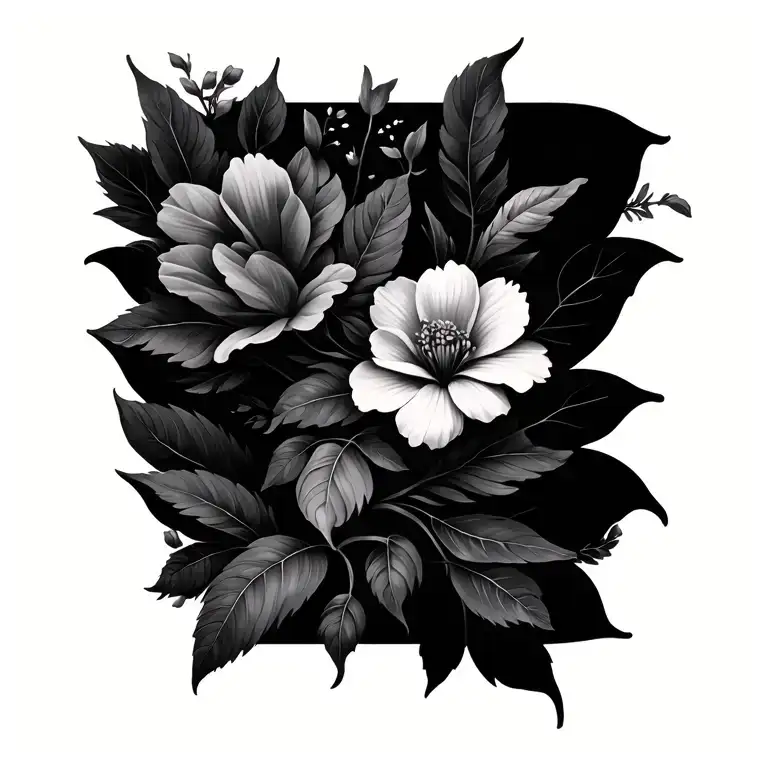 Wrap Around Ankle Flowers And Leaves Intertwined