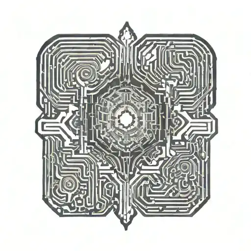 Neo Matrix Circuit Shaped Like Illustration