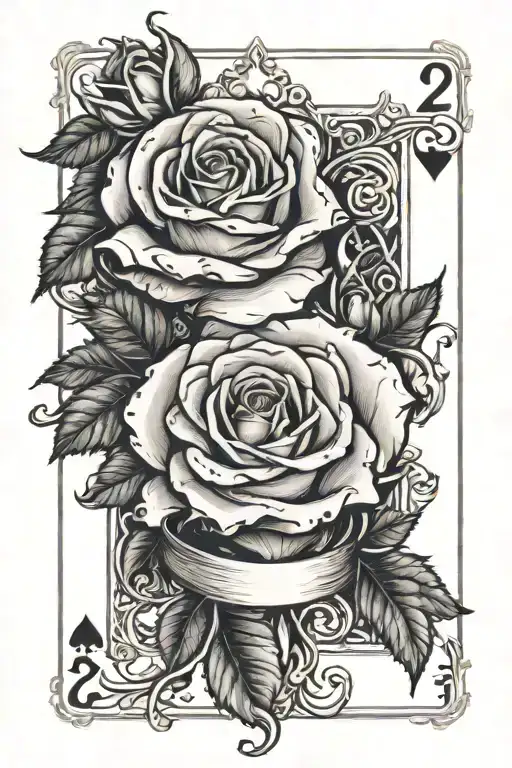 Rose And Vine Wrapping And Playing Card