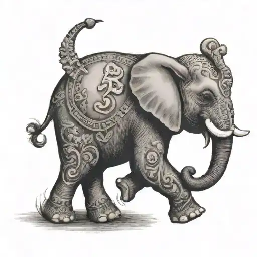 Elephant With The Letter A