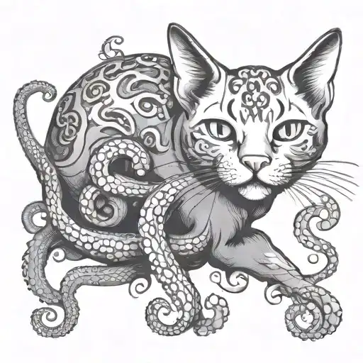 Cat With Octopus Cooking