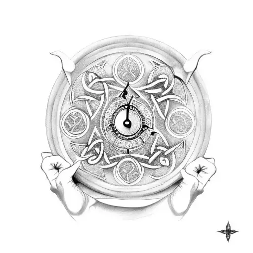 Celtic Clock With 3 Sets Of Hands