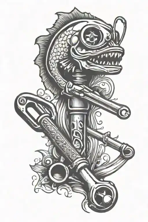 Socket Wrench Handle With Fishing Rod