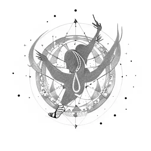 A Graceful Dancer Surrounded By Constellations And Zodiac Signs