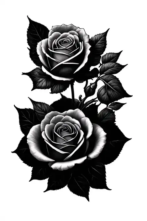 Fine Line Tattoo All Baxk With Tiny Rosse