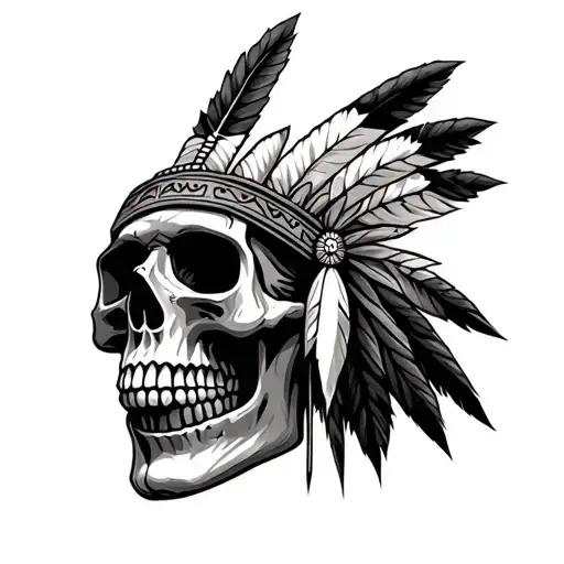 Native American Skull Wearing