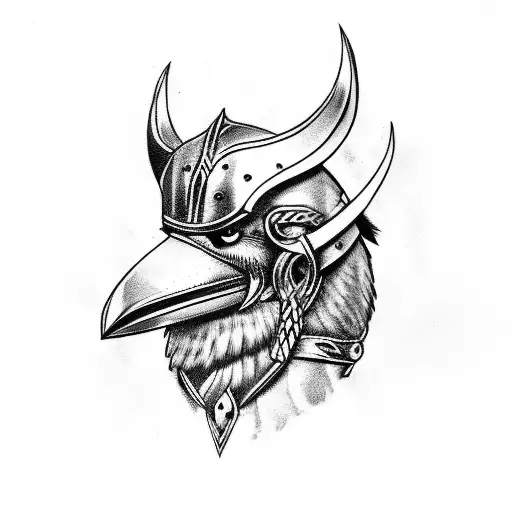 Viking Tattoo With Raven