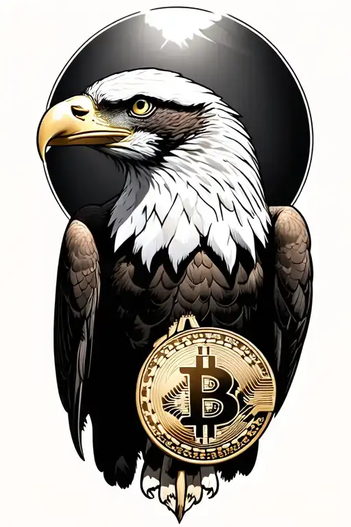Bald Eagle Carrying A Bitcoin