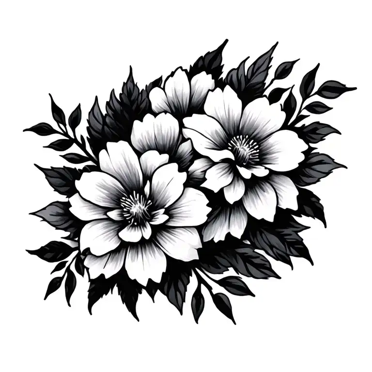 Thin Cross With Flowers