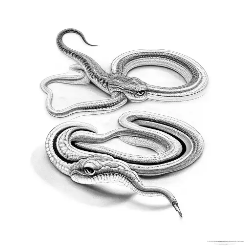 A Small Tattoo Of A Writhing Snake