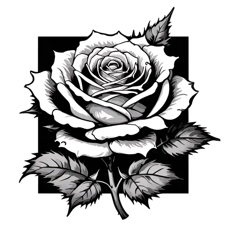 Rose With Thorns On The Stem