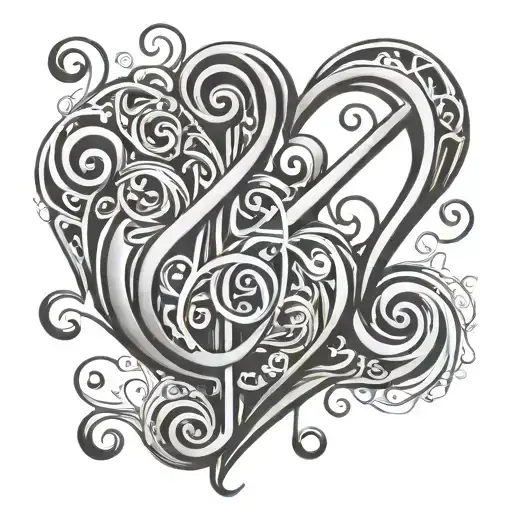 Music Clefs Shaped Into A Heart