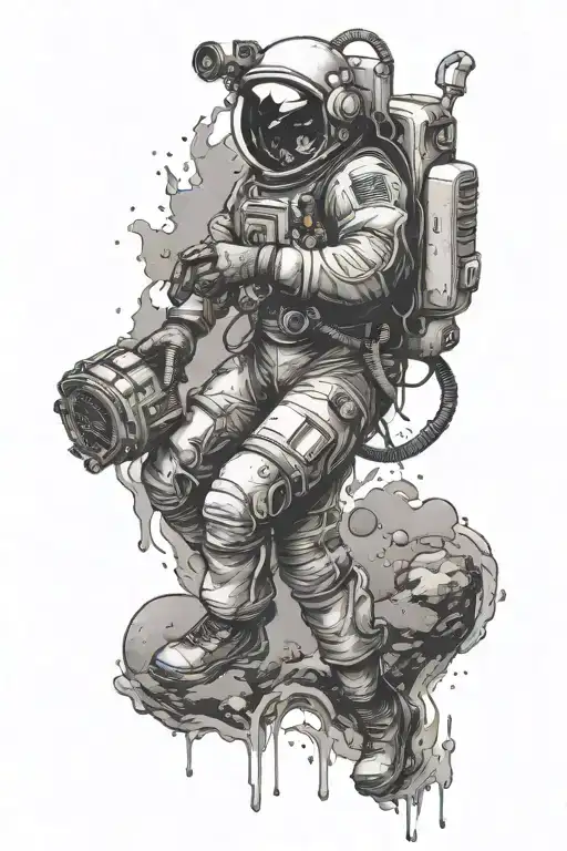 Astronaut And Deep Sea Diver Connection With Space And Underwater Elements Calf