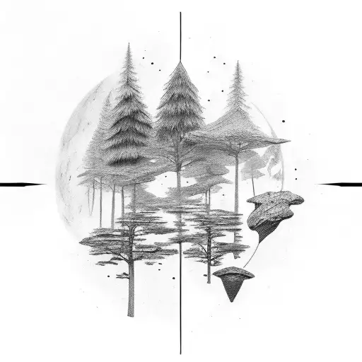 A Nature Backdrop With Space For Another Tattoo In The Middle