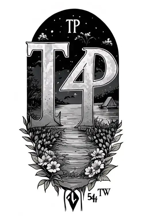 Initials Tp And Tw With A Small Number 54 And Outdoors Memorial For Two Lost Friends