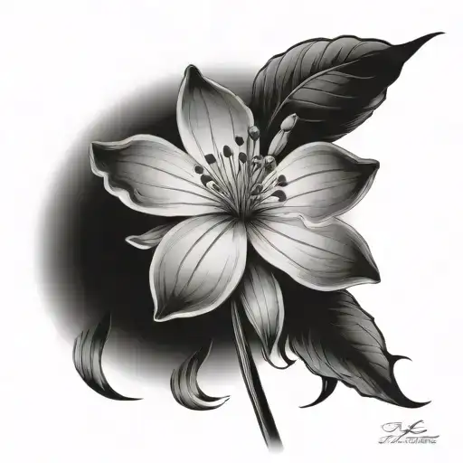 Delicate Flower With The Stem Long And Thing Saying In Italian Always Together