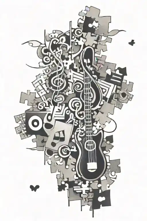 Puzzle Pieces And Music