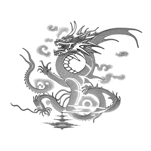 Silhouette Dragon Space Chinese