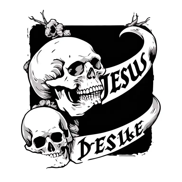 Jamez Brewer In Jail Font Letters With Skulls For Jesus On Fourarm