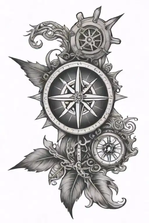 Peace Sign Compass Surrounded Band