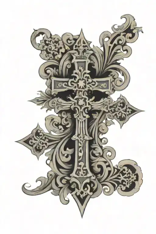 Gothic Cross With Azulejos Inside