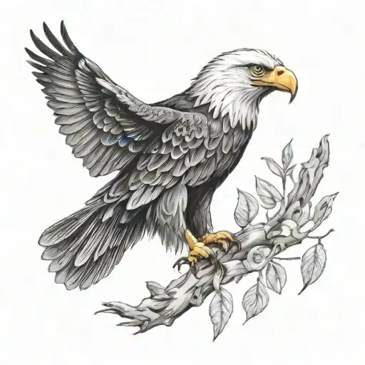 Realistic Eagle Tattoo On Upper Arm With 7 Dates Including One On The Beak