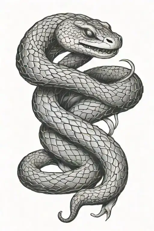 Knife Snake Coiled Snake Wrapped