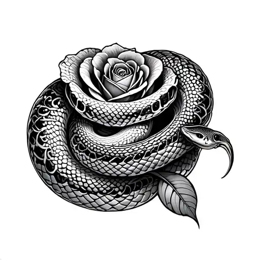 Snake With Lace Pattern For Scales Forming Rose Patterns