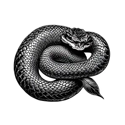Snake With Lace Pattern For Scales Forming Rose Patterns